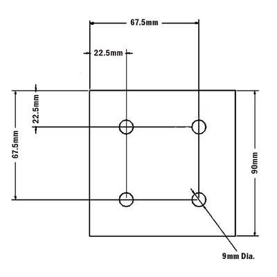 32-9090PNEU-1SS MODULAR SOLUTIONS MOUNTING PLATE 90 X 90 NO CENTER HOLE